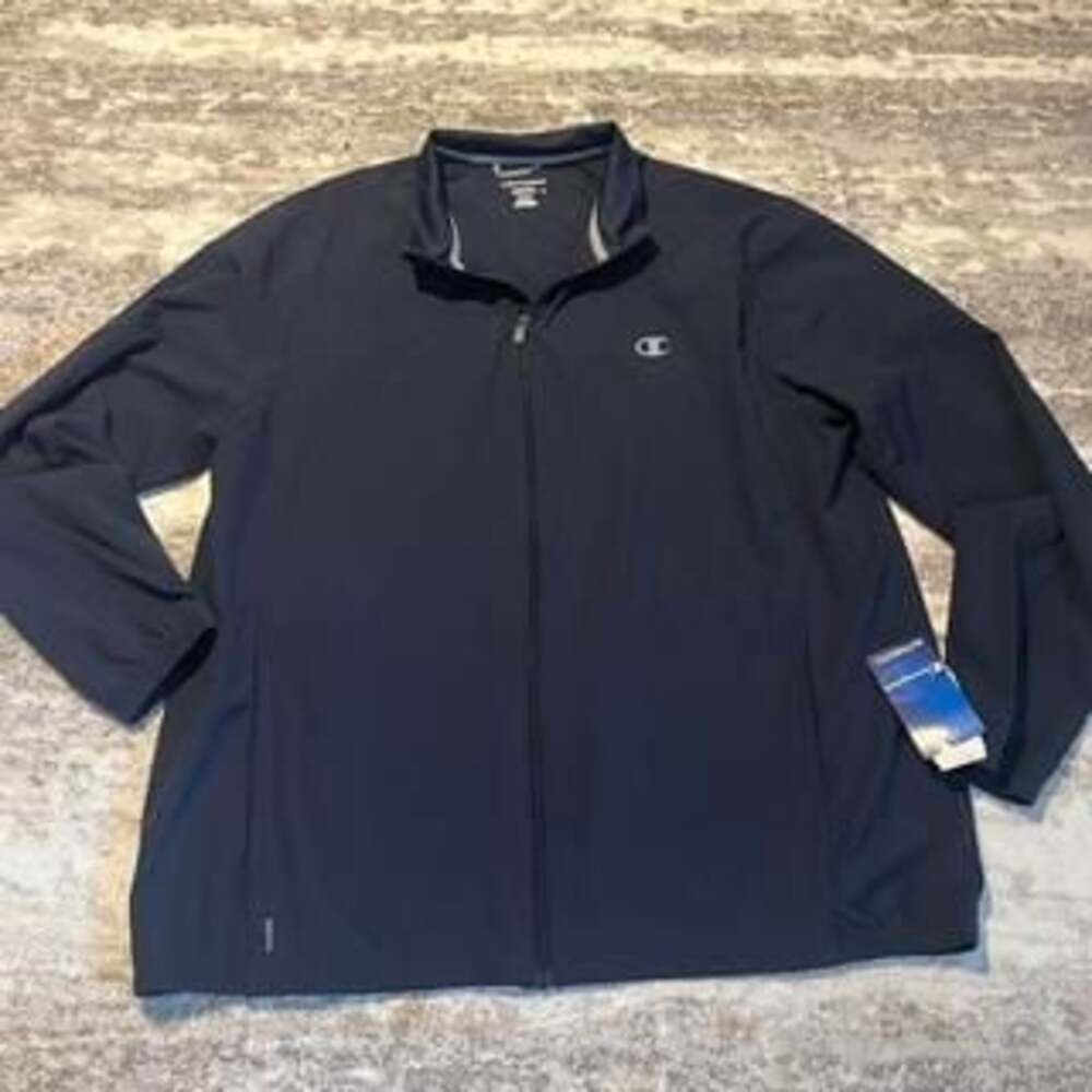Champion Navy Blue Lightweight Windbreaker Jacket - Men's XL